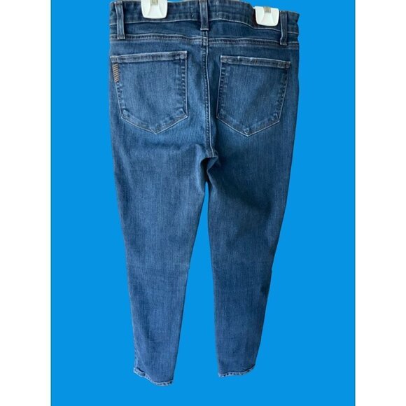PAIGE LADIES VERDUGO DISTRESSED ANKLE LENGTH 5 POCKET BLUE DENIM JEANS EUC 27 - Picture 4 of 5